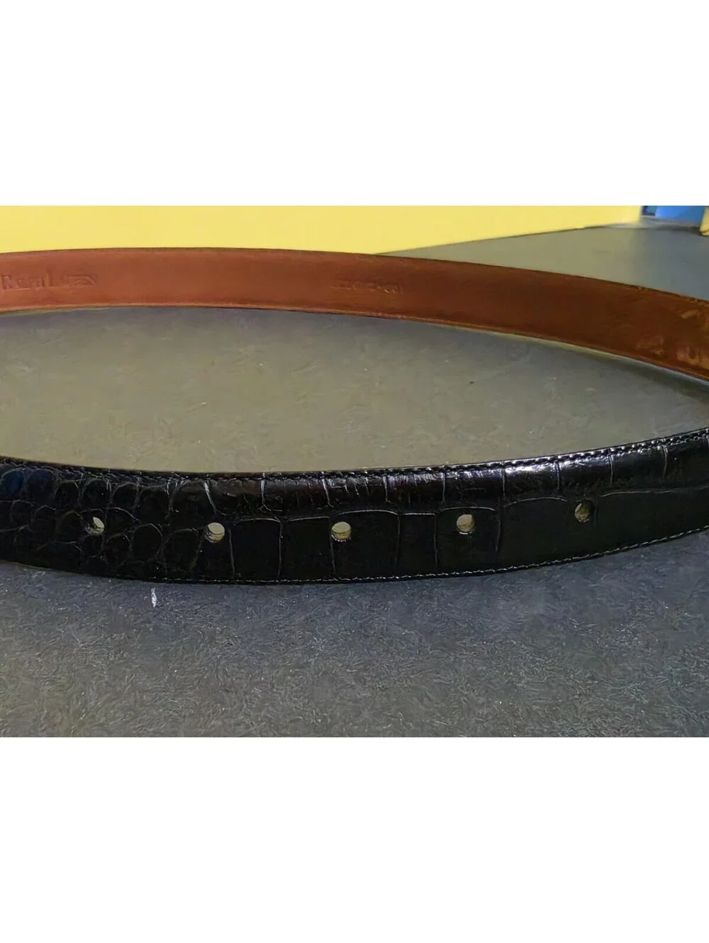 RALPH LAUREN - WOMENS BLACK LEATHER BELT - SIZE Medium